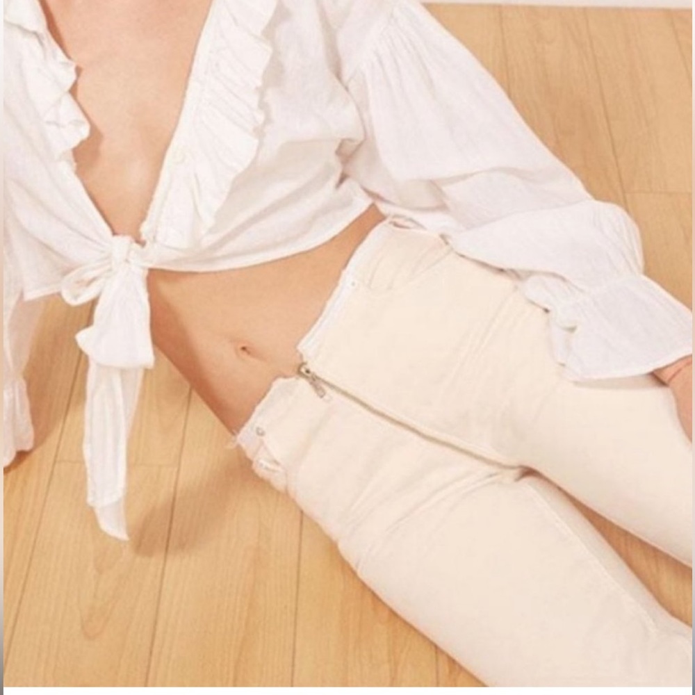 Reformation Zipper Jeans - Sz 30 White/Cream